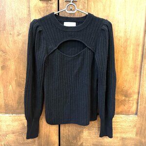 DESIGN HISTORY BLACK CASHMERE CUT-OUT SWEATER MEDIUM